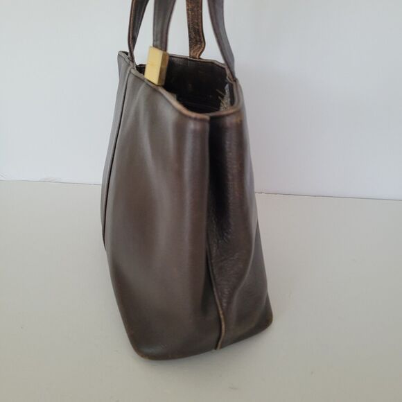 BURBERRY Tote Handbag Purse Bag Geniue Leather Medium Nova Check Lining Brown - Picture 4 of 13